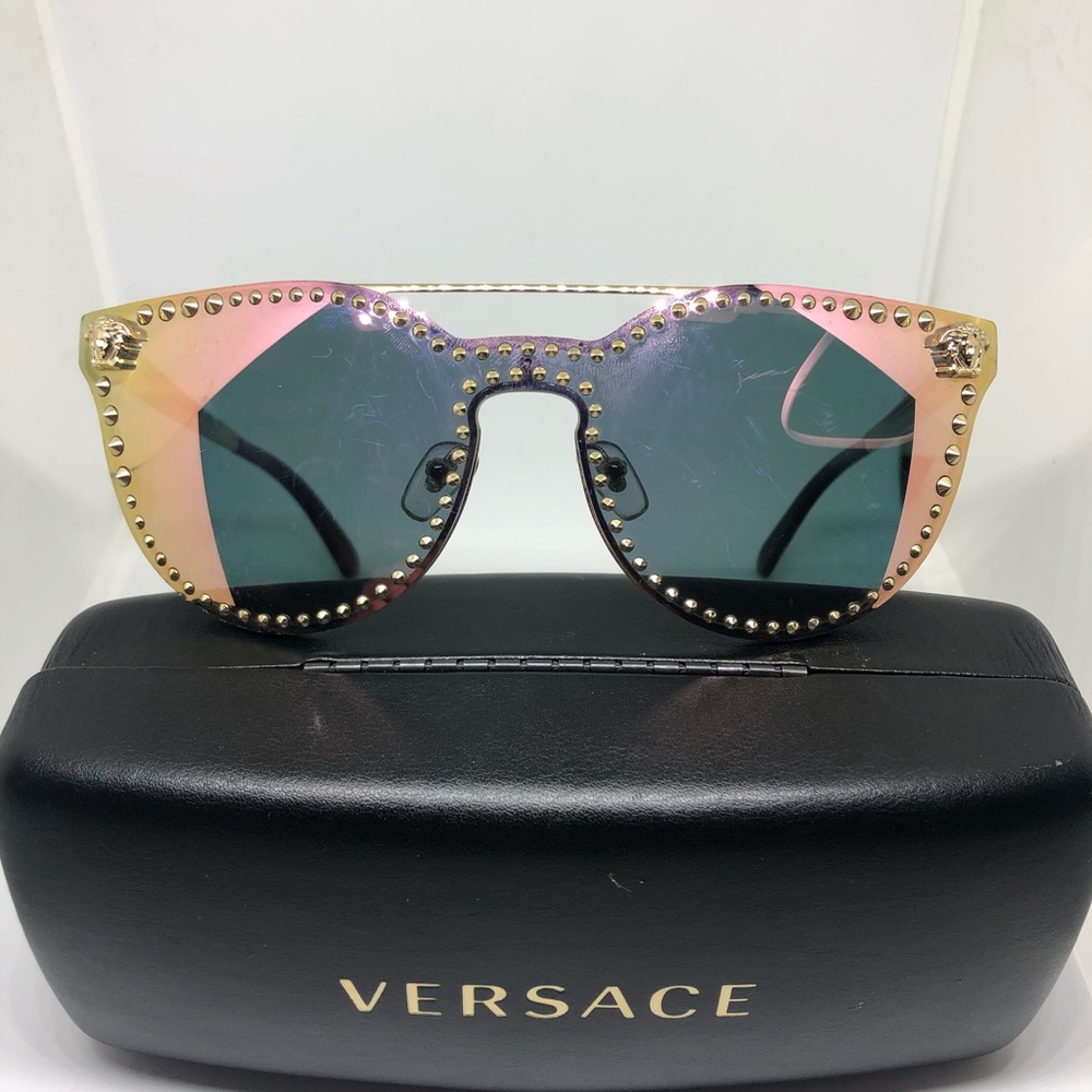Versace pink mirror sunglasses
